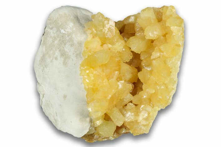 Fluorescent Yellow Calcite Crystal Cluster - South Dakota #323686